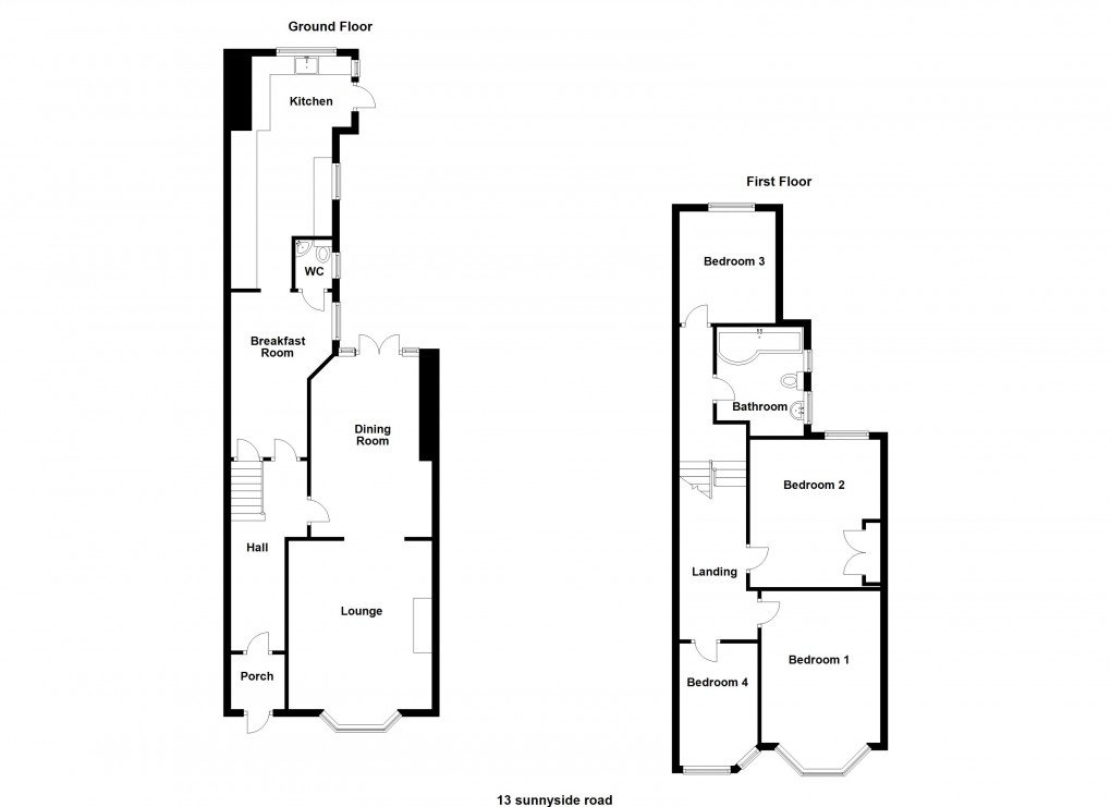 Floorplan for Sunnyside Road, Weston-Super-Mare, Somerset