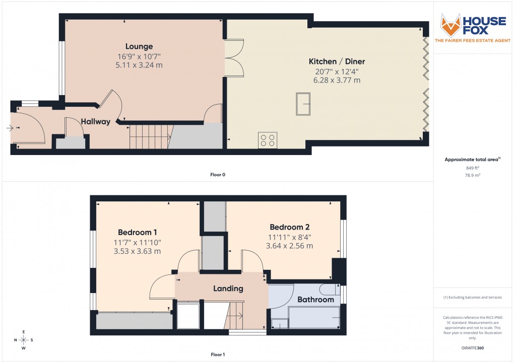 Floorplan for Taylor Court, Worle, Weston-Super-Mare, Somerset
