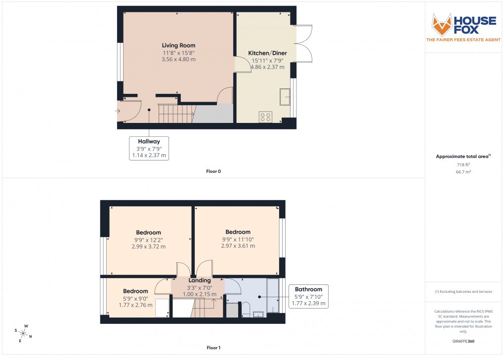 Floorplan for Heron Close, Worle, Weston-Super-Mare, Somerset
